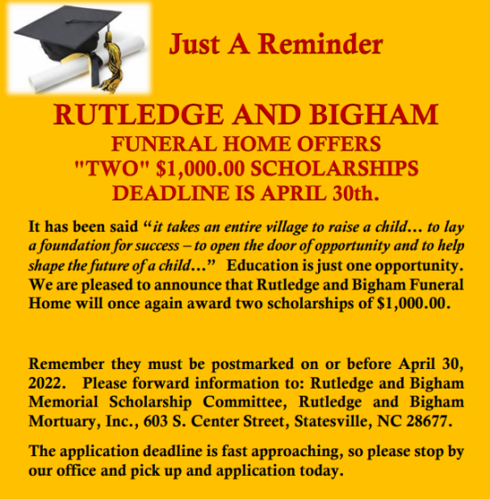 Reminder for students to get their bursary applications in