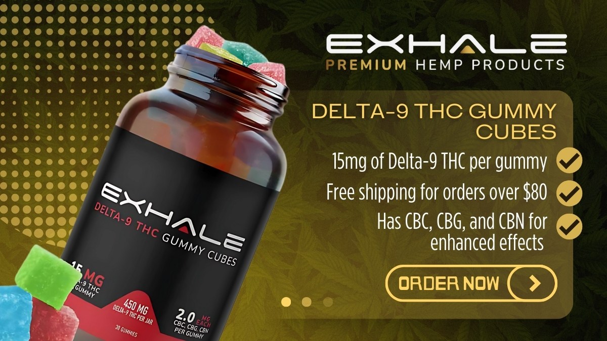 Exhale Wellness Delta-9 THC Gummy Cubes