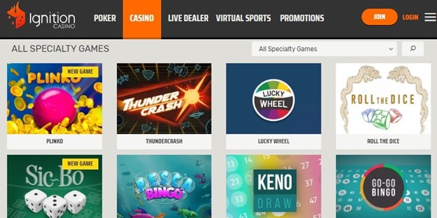 Ignition Casino USA - Keno